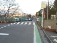 遠目から見ても横断歩道がはっきり見えます。