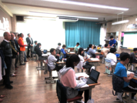 5年生、予期せぬ参観に驚いていました!